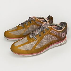 Footjoy FJ Empower Spikeless Golf Women’s Sz 8 M Pink Gold Athletic Shoes 98000